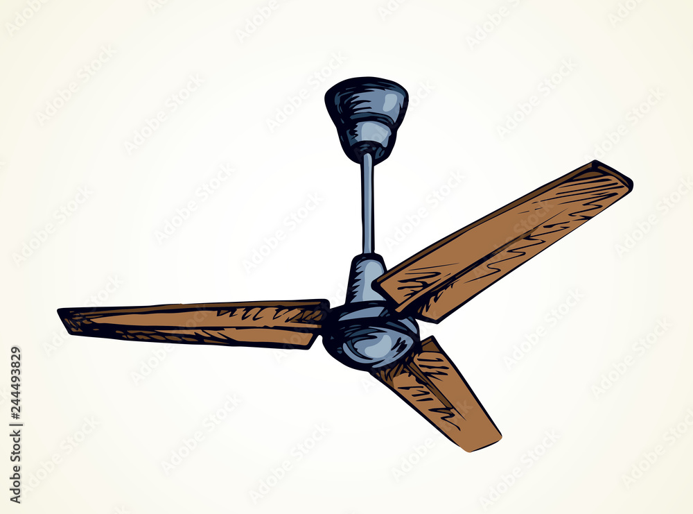 Ceiling fan. Vector drawing Stock Vector | Adobe Stock