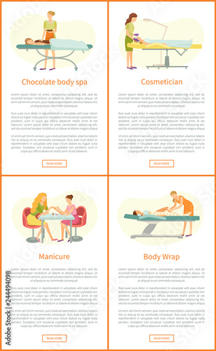 Chocolate Body Spa and Manicure Posters Vector