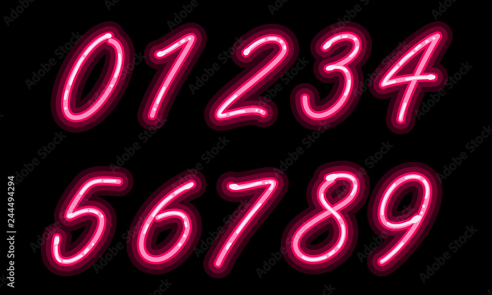 Neon alphabet font numbers Neon alphabet font numbers