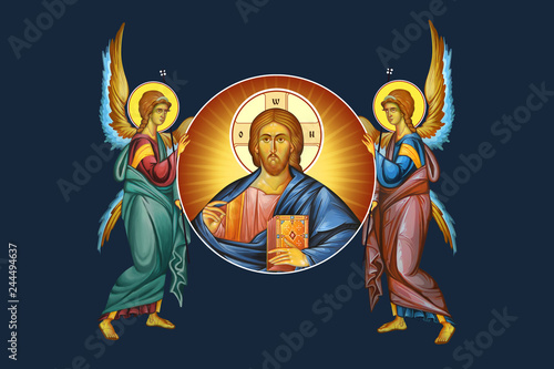 Photo Jesus medallion with angels