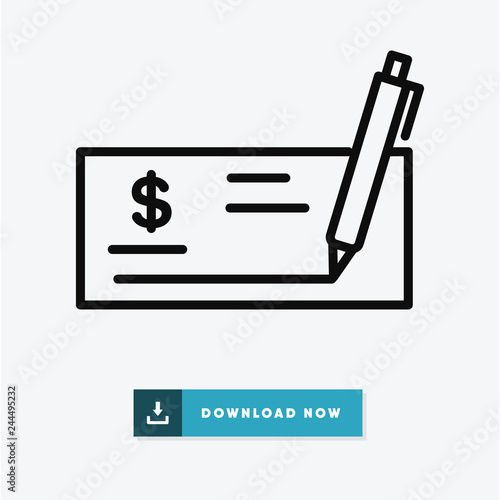 Cheque vector icon