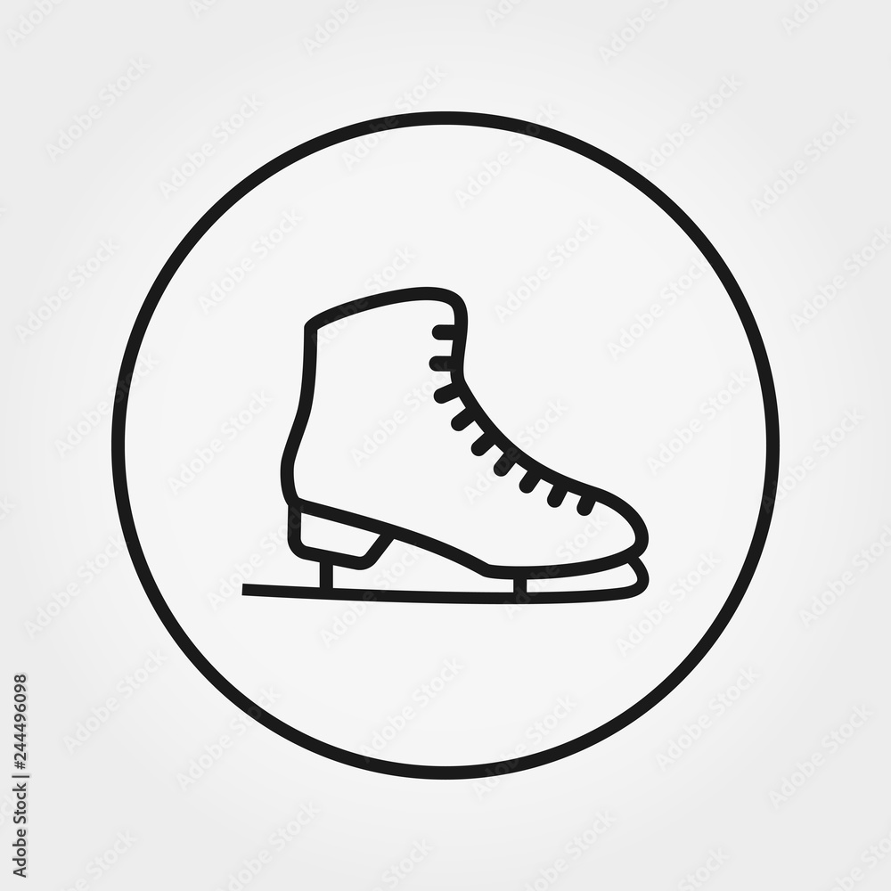 Skates. Icon. Vector illustration. Editable Thin line