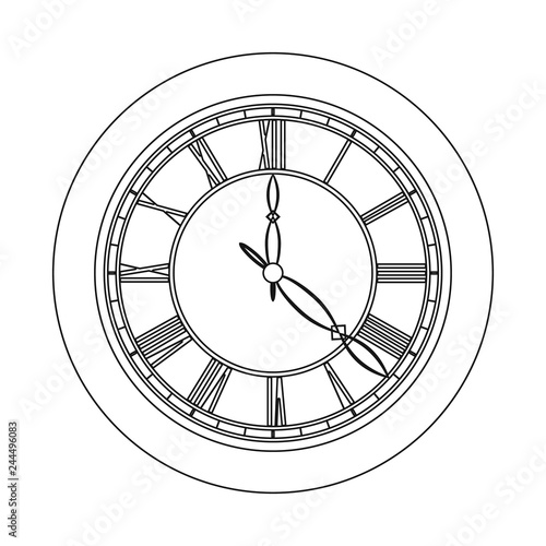 Isolated object of clock and time logo. Set of clock and circle stock vector illustration.