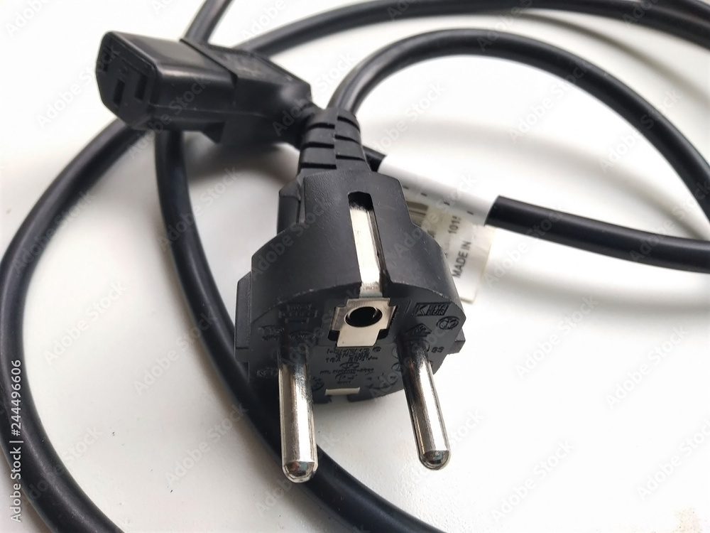 cord of connection of power supply of household appliances of black color with grounding on 3 contacts cord of connection of power supply of household appliances of black color with grounding on 3 contacts