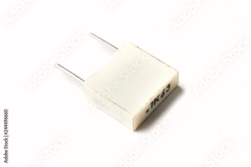 Film capacitor on white background photo