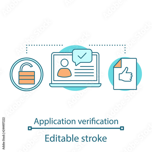 Job application verification concept icon