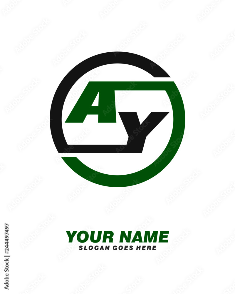 Initial A Y circle logo template vector Initial A Y circle logo template vector