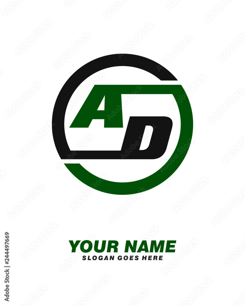 Initial A D circle logo template vector Initial A D circle logo template vector