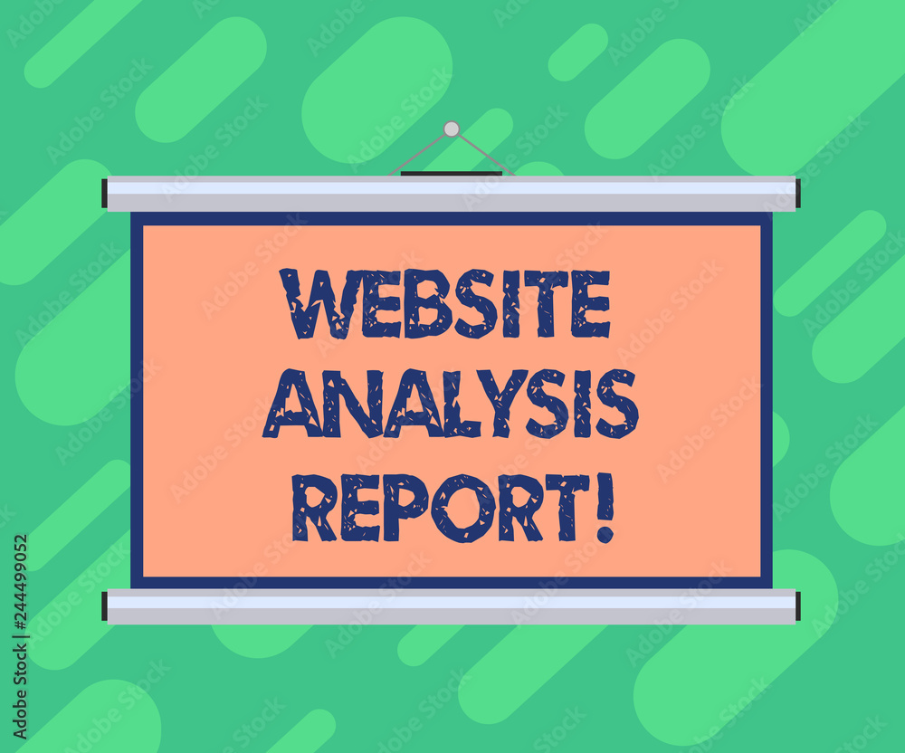 Conceptual hand writing showing Website Analysis Report. Business photo showcasing Process of studying the behavior of website visitors Portable Wall Projection Screen for Conference Presentation Conceptual hand writing showing Website Analysis Report. Business photo showcasing Process of studying the behavior of website visitors Portable Wall Projection Screen for Conference Presentation