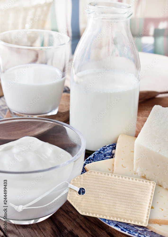 Milk products and label Milk products and label