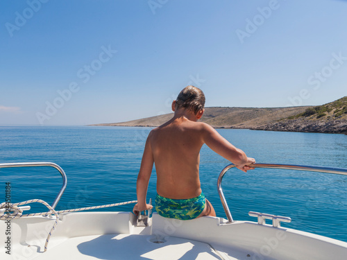 A boy on a boat