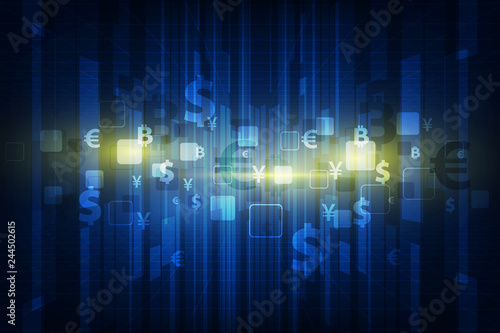 Money transfer. Global Currency. Stock Exchange. Stock vector illustration.
