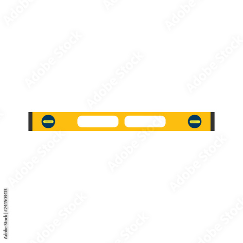 Bubble level tool in a flat style. Ruler. Building and engineering equipment. Measure. Vector illustration.