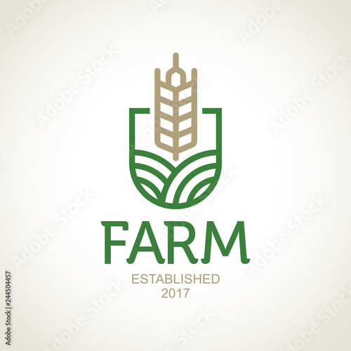 Farm vector logo. Agro emblem