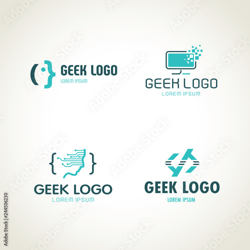 Geek logo. Programmers icon