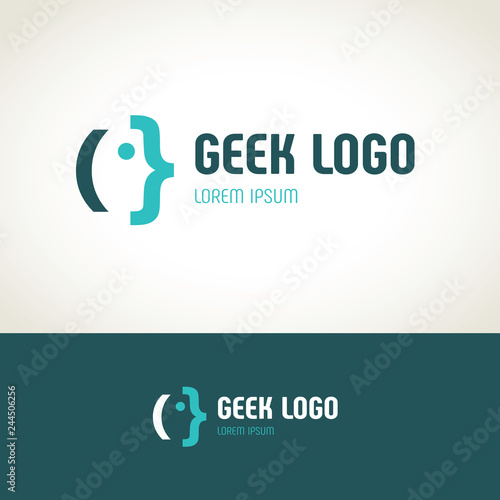 Geek logo. Programmers icon