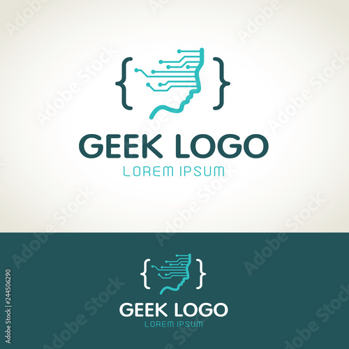 Geek logo. Programmers icon
