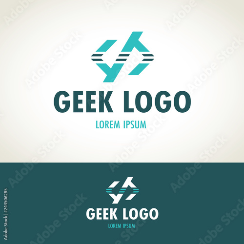 Geek logo. Programmers icon