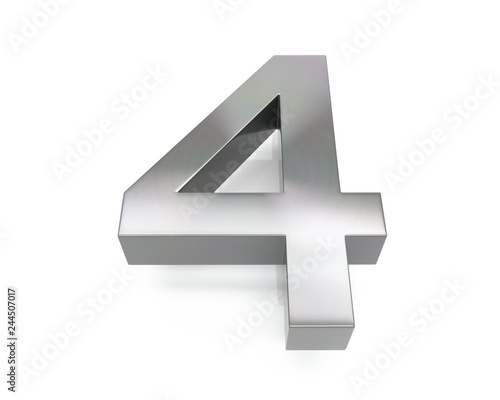 Free Download 3d brushed metal four number - GFXLoad