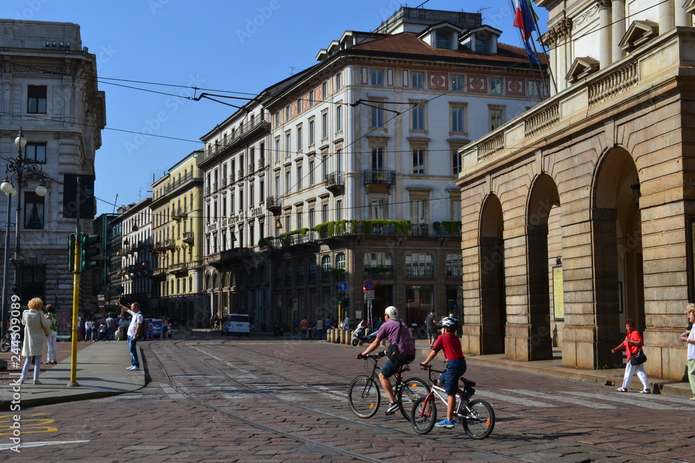 market street crossing milan italy
