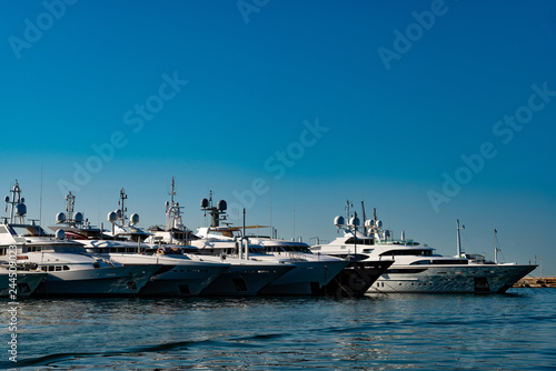 super yacht at harbour in Cannes