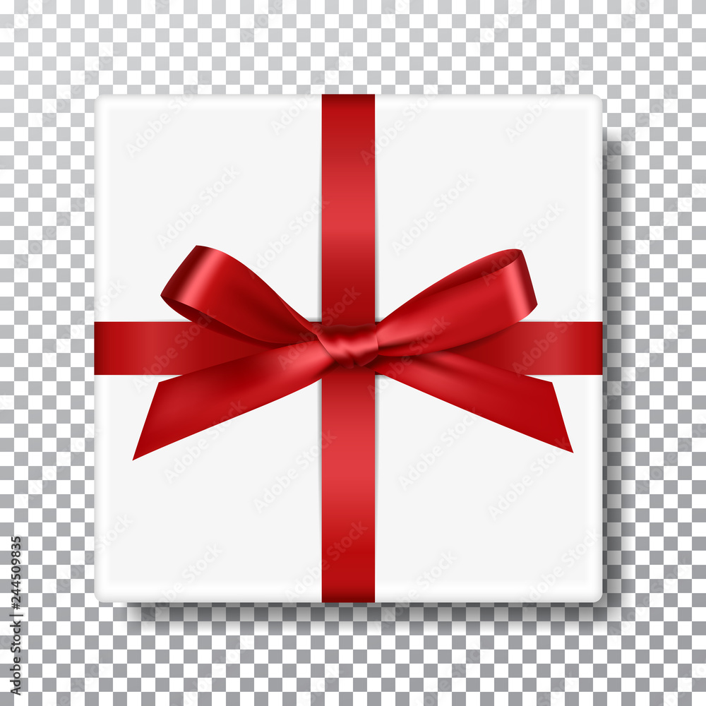 Fototapeta premium gift box with red bow isolated on transparent background