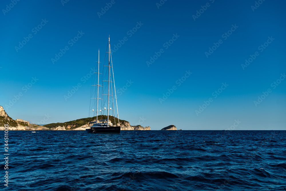 Sail superyacht with two masts near Portovenere 
