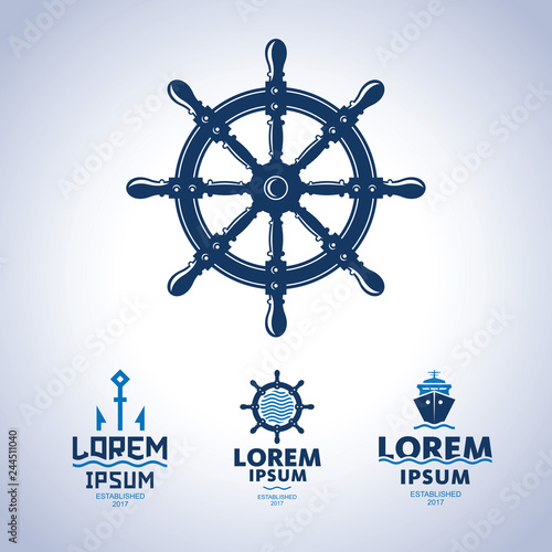 Sea logo. Ship emblem