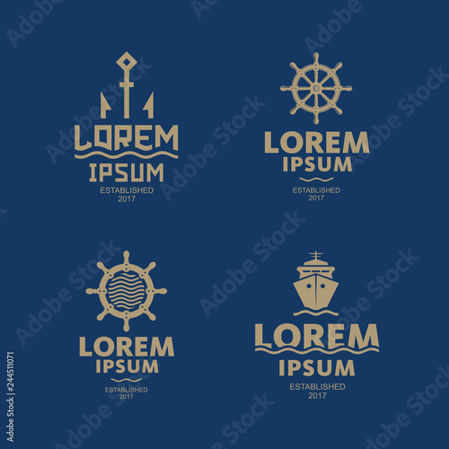 Sea logo. Ship emblem