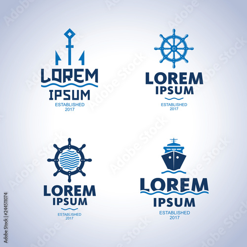 Sea logo. Ship emblem