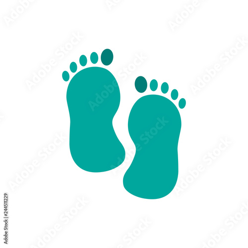 baby feet colored flat icon vector design illustration