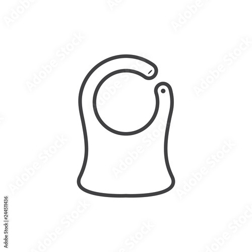 baby bib outline flat icon vector design illustration