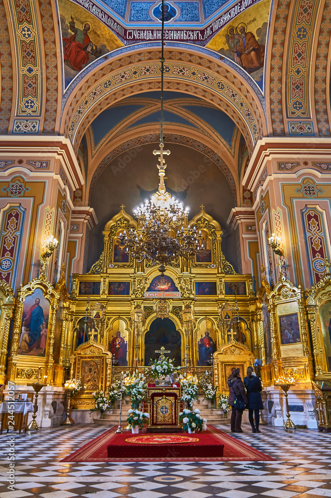 Warsaw, Poland - April 16, 2017: Interior of the Cathedral of St. Mary Magdalene, during the Holy Easter