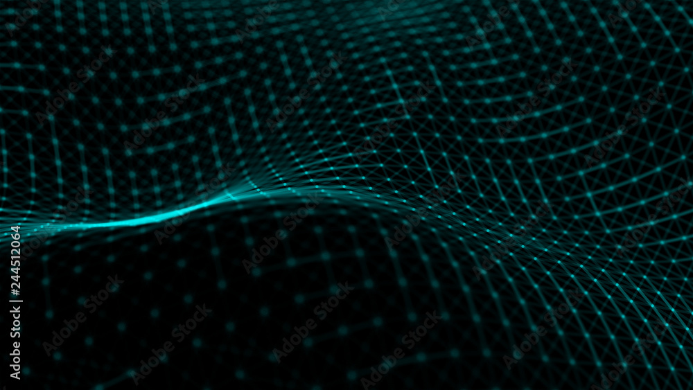 Obraz premium Abstract connection dots. Technology background. Network concept. 3d rendering
