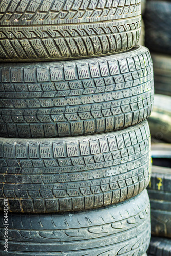 satcks of used tires unsafe for public roads