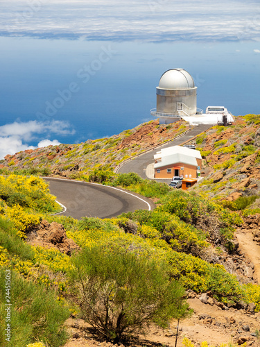  Telescope at the "roque de los muchachos" observatory on the island of La Palma
