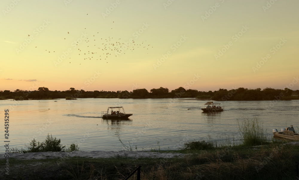 Sunset on Zambezi river