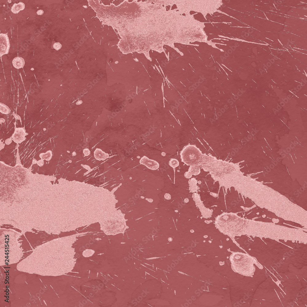 Luxury rose gold and white metal paint splatter effect on watercolor paper background. Pink gold glitter splash texture. Beautiful feminine backdrop. Luxury rose gold and white metal paint splatter effect on watercolor paper background. Pink gold glitter splash texture. Beautiful feminine backdrop.