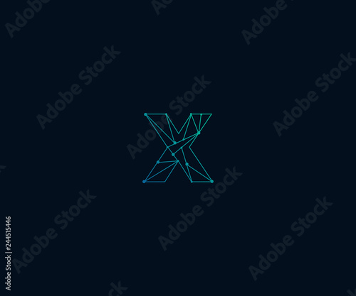 abstract letter X geometric logo designs template