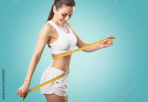 Weight lose woman loss waist abdomen belly