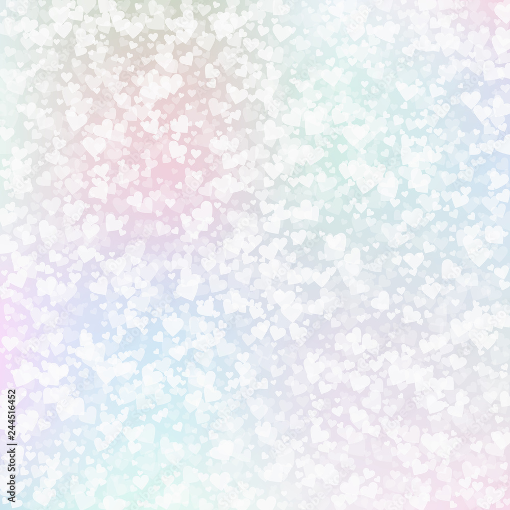 White heart love confettis. Valentine's day patter White heart love confettis. Valentine's day patter