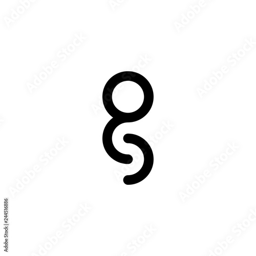 logo letter g and s in the negative space
