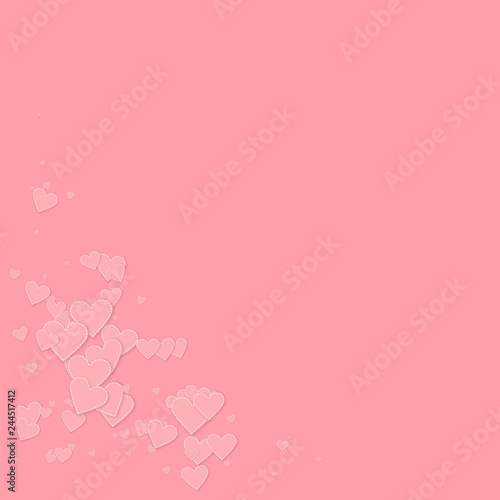 Pink heart love confettis. Valentine's day corner 