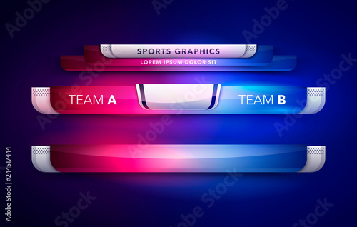 Obraz na płótnie Vector Illustration Scoreboard Team A Vs Team B Broadcast Graphic And Lower Thir