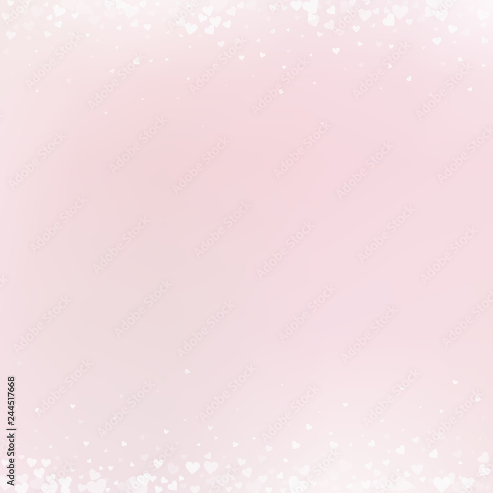 White heart love confettis. Valentine's day border White heart love confettis. Valentine's day border