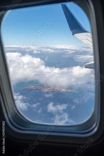 Lanzarote, Graciosa Island out of airplane window