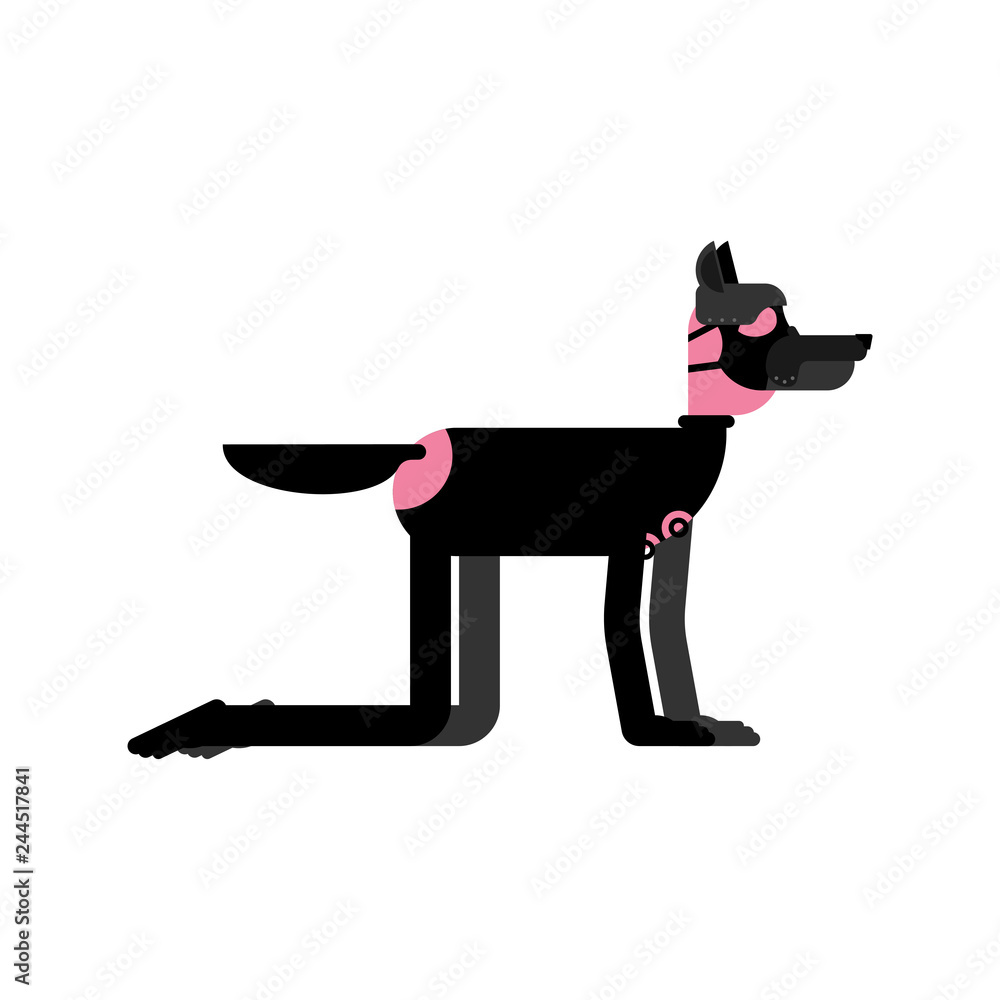 BDSM dog slave. latex mask. Adult sex games Stock-Vektorgrafik | Adobe Stock