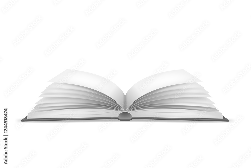 Realistic Detailed 3d White Blank Open Book Template Mockup. Vector Realistic Detailed 3d White Blank Open Book Template Mockup. Vector