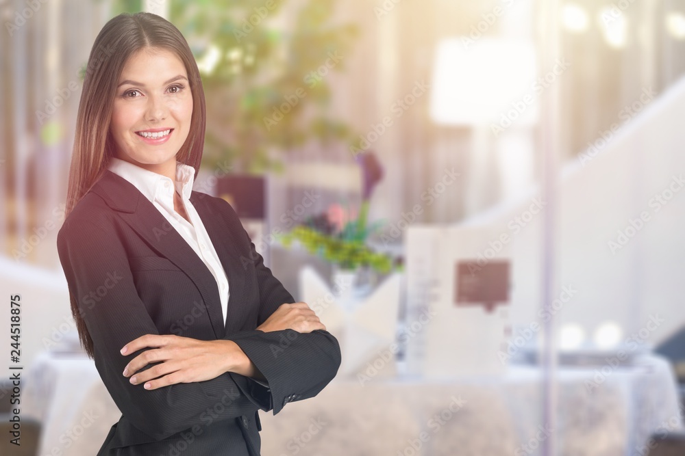 Portrait of a young businesswoman on background Portrait of a young businesswoman on background