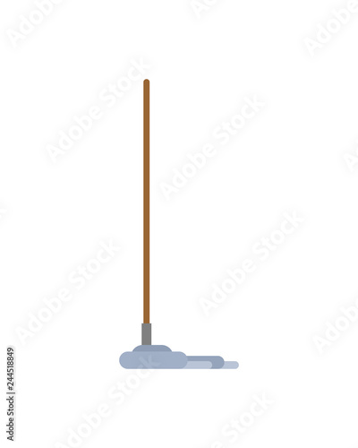 Mop isolated. swob with rag. Janitor Accessory 